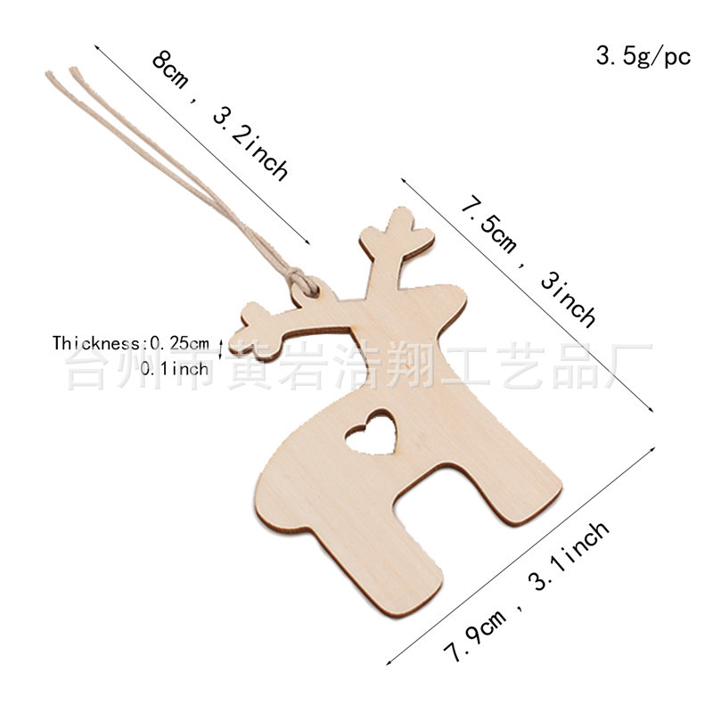 Christmas Crafts Creative Handmade Wood Piece Pendant Christmas Decoration Home Decoration DIY Children Hand Painted Wood Piece