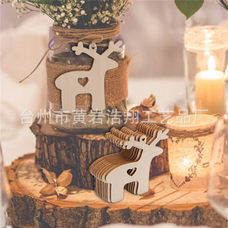 Christmas Crafts Creative Handmade Wood Piece Pendant Christmas Decoration Home Decoration DIY Children Hand Painted Wood Piece