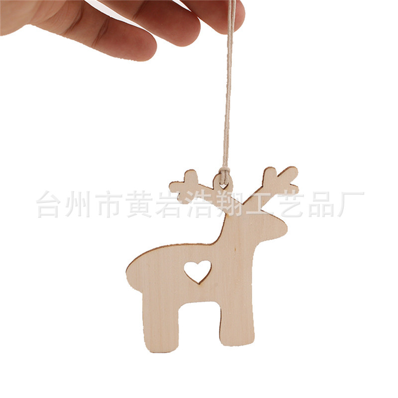 Christmas Crafts Creative Handmade Wood Piece Pendant Christmas Decoration Home Decoration DIY Children Hand Painted Wood Piece