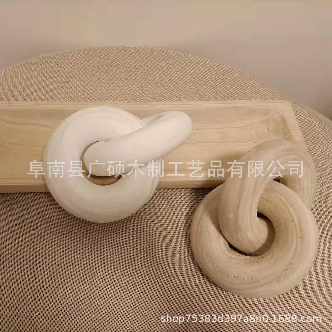 Paulownia Wood Wooden 2-Nodule Decorative Home Wooden Crafts Ornaments/Decorative Wood Chain Knot