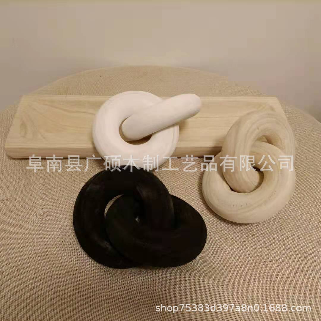 Paulownia Wood Wooden 2-Nodule Decorative Home Wooden Crafts Ornaments/Decorative Wood Chain Knot