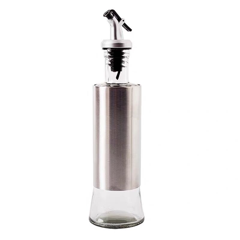 Oil can glass bottle seasoning bottle encase kitchen seasoning bottle sauce bottle crooked mouth Oil mouth