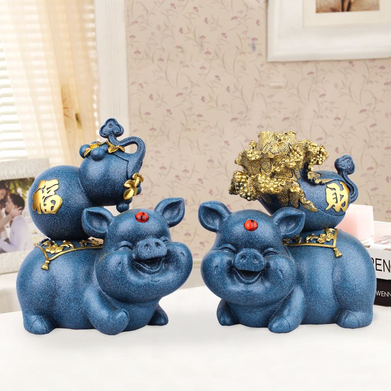 Resin Crafts Modern Minimalist Wood Color for Pig Storage Tank Resin Decorations Home Decorations Window Display