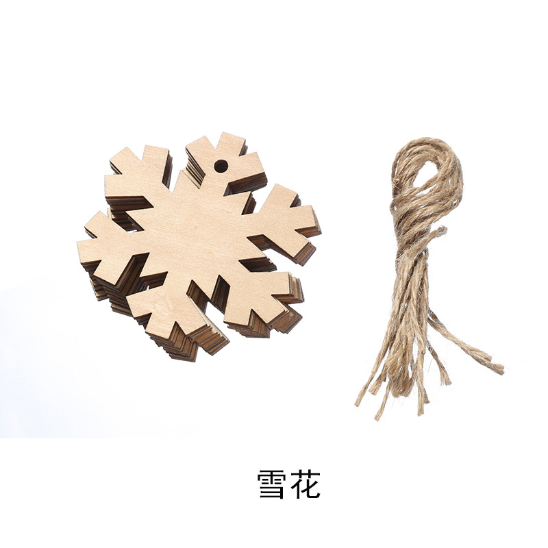 Christmas Pendant Carved Wood Crafts DIY Country Wooden Christmas Tree Pendant Home Decoration Gift Accessories
