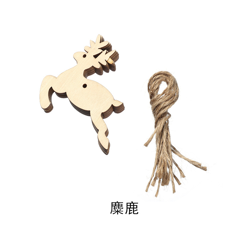 Christmas Pendant Carved Wood Crafts DIY Country Wooden Christmas Tree Pendant Home Decoration Gift Accessories