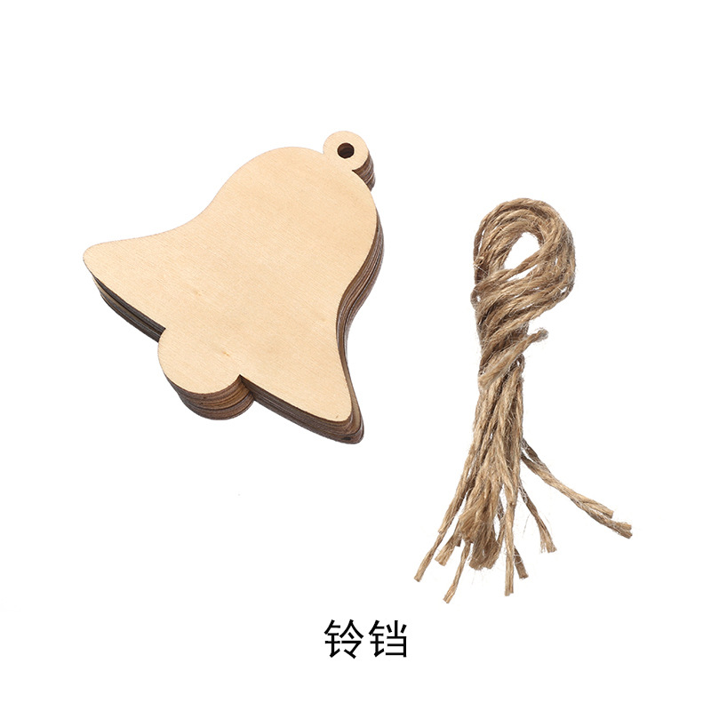 Christmas Pendant Carved Wood Crafts DIY Country Wooden Christmas Tree Pendant Home Decoration Gift Accessories