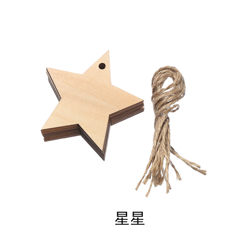 Christmas Pendant Carved Wood Crafts DIY Country Wooden Christmas Tree Pendant Home Decoration Gift Accessories