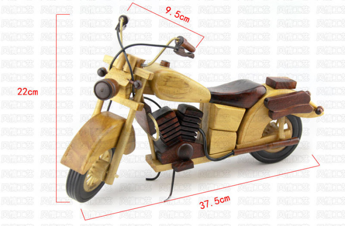 Factory direct supply of wooden 12 - inch motorcycle model toys manual simulation wood crafts Decoration wholesale