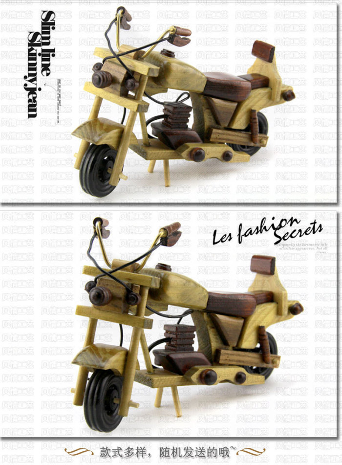 Factory direct supply of wooden 12 - inch motorcycle model toys manual simulation wood crafts Decoration wholesale