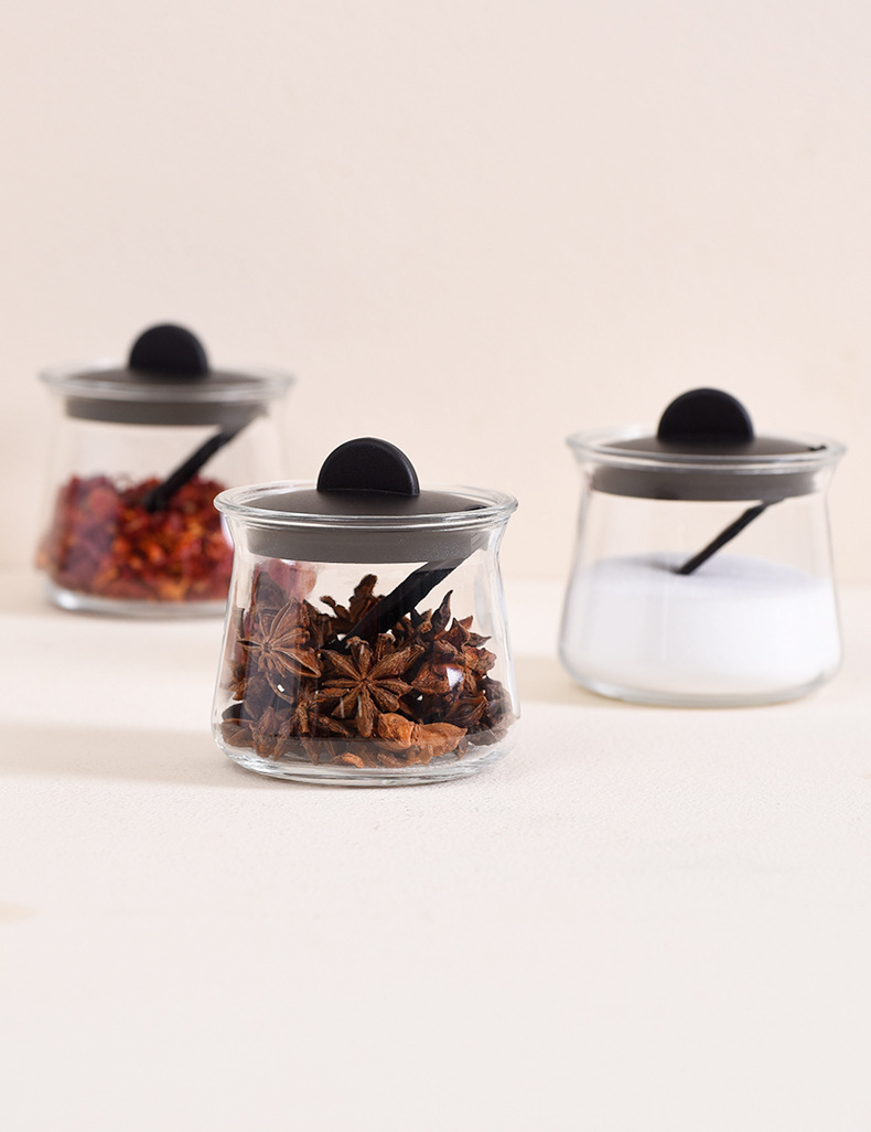 Glass Seasoning Bottle Seasoning Jar Salt Shaker Set with Tray Cruet Set with Spoon Sealed Moisture-Proof Condiment Dispenser Glass Seasoning Bottle Seasoning Jar Salt Shaker Set with Tray Cruet Set with Spoon Sealed Moisture-Proof Condiment Dispenser