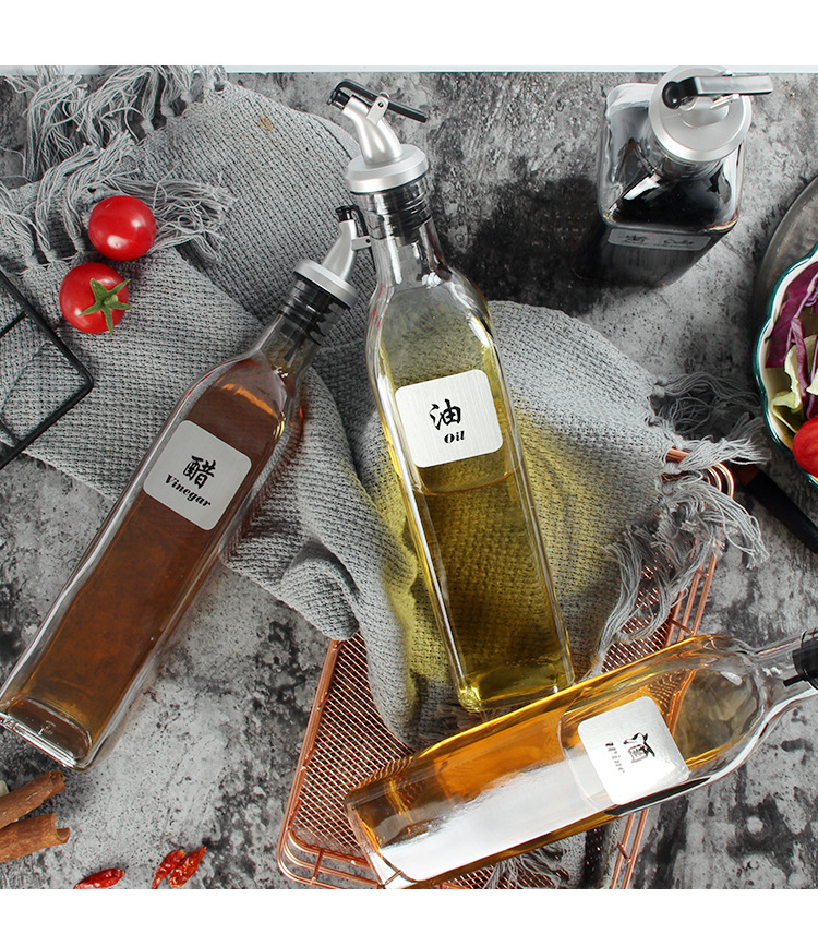 Oil Pot Glass Household Leak-Proof Large Seasoning Bottle Sauce Bottle Kitchen Supplies Oil Bottle Oil Tank Vinegar Pot
