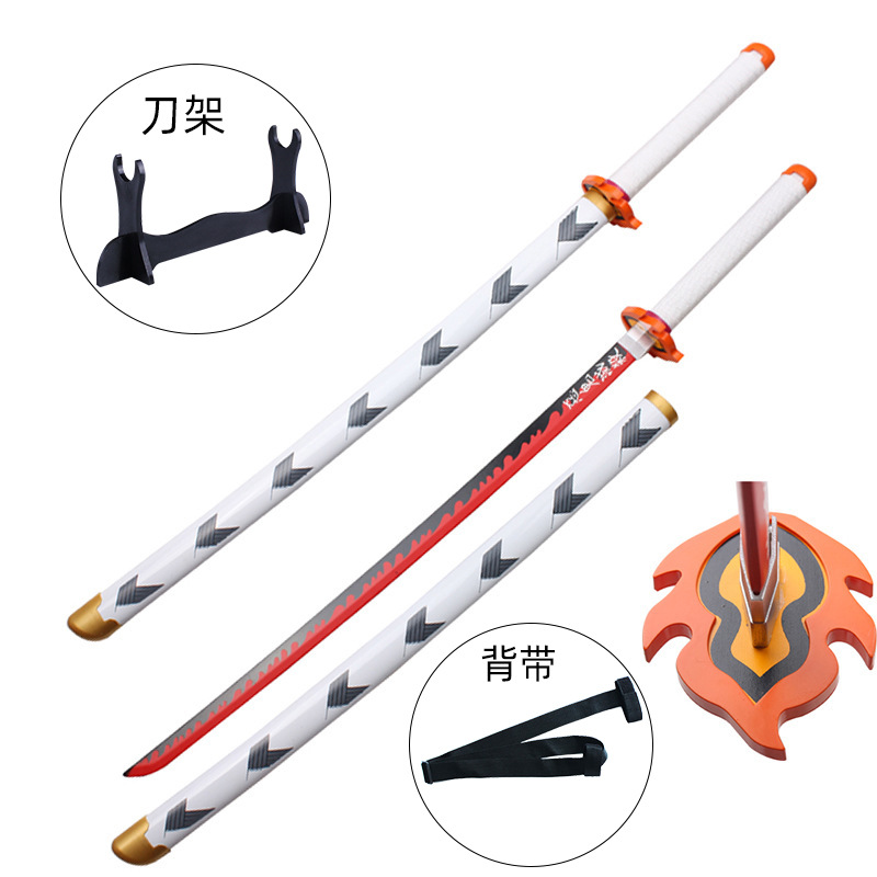 Kimetsu No Yaiba Cos Props Fugang Yiyong Tanjirou Shanyi Wood Knife Wooden Model Crafts Uncut Blade