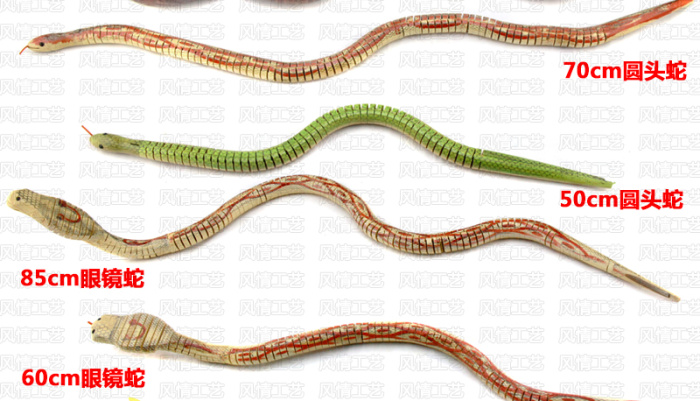 Wholesale hot 60CM wooden crayon tricks toy snake wood crafts factory direct