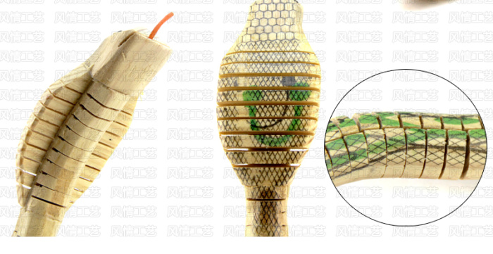 Wholesale hot 60CM wooden crayon tricks toy snake wood crafts factory direct