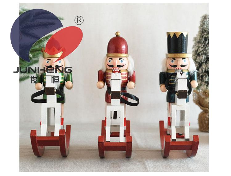 Junheng craft 30 cm creative Christmas decoration crafts carved solid wood riding nutcracker puppet set pieces Junheng craft 30 cm creative Christmas decoration crafts carved solid wood riding nutcracker puppet set pieces