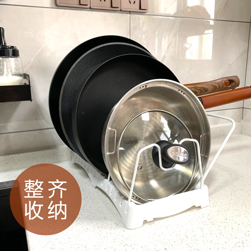 Adjustable Kitchen Storage Rack Pot Cover Rack Kitchen Storage Rack Iron Pot Rack Cutting Board and Chopping Board Stand