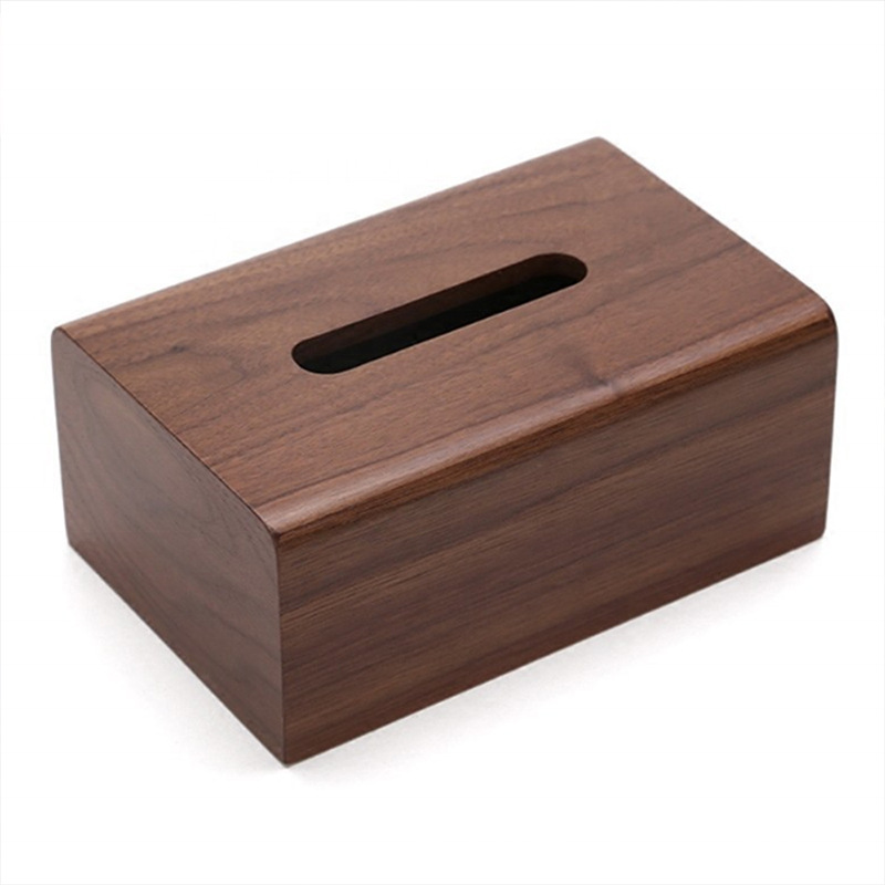 Nordic Wooden Crafts Creative Tissue Box Living Room Coffee Table Household Walnut Paper Extraction Box Wooden Wood