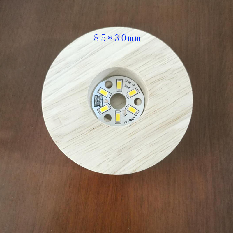 Acrylic Wooden Crafts DIY Crystal LED Luminous Wooden Base Creative Ornaments Solid Wood 3D Small Night Lamp Base