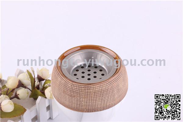 Hot style wood grain marble grain Arab ceramic incense burner web celebrity carbon stove home crafts
