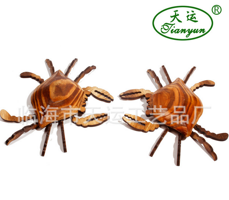 Wooden Crab Wood Crab Supply Genuine Tianyun Brand Wooden Travel Crafts Decoration Model Children&#039;s Toys