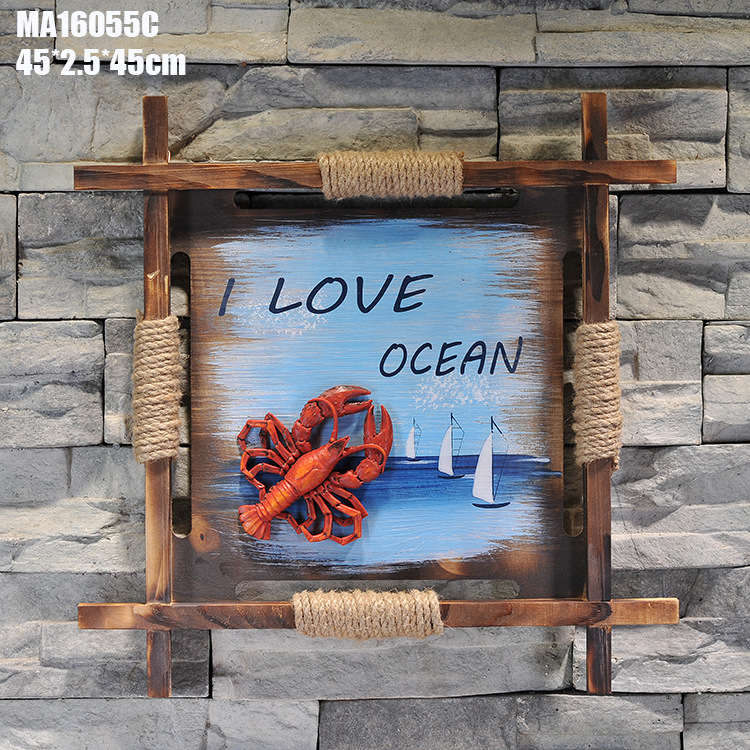 Sell well newly do old solid wood decorative Frame Mediterranean Hanging Ornaments Household soft wooden crafts