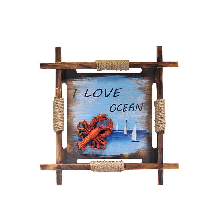Sell well newly do old solid wood decorative Frame Mediterranean Hanging Ornaments Household soft wooden crafts