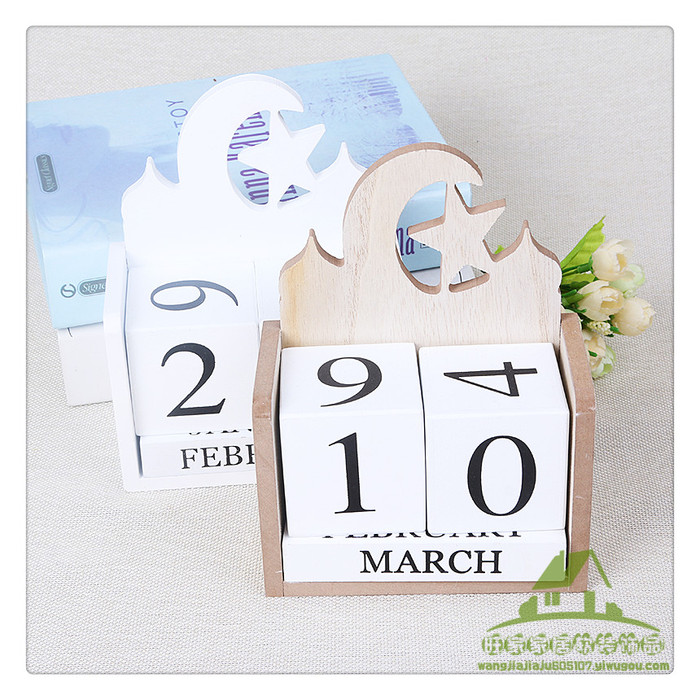 Calendar card Decoration creative office home decorations solid wood crafts