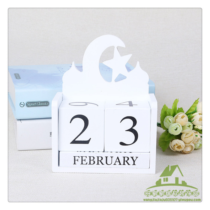 Calendar card Decoration creative office home decorations solid wood crafts