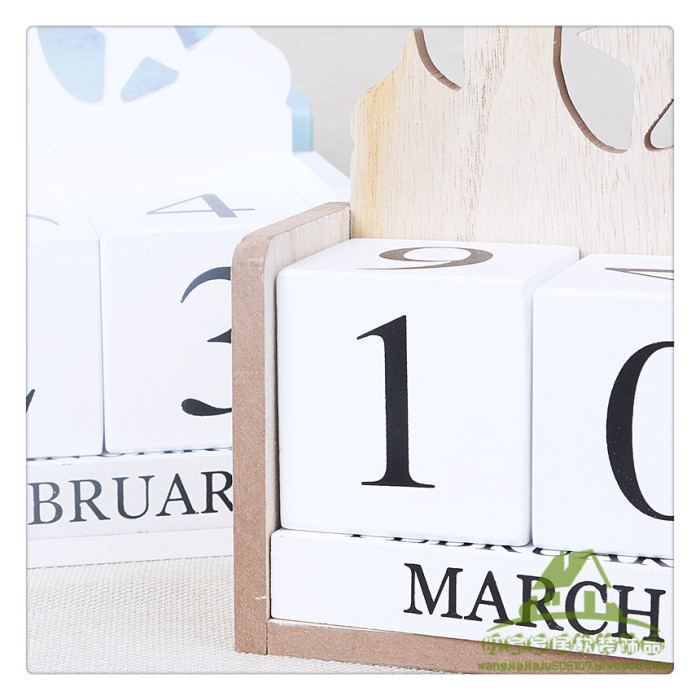 Calendar card Decoration creative office home decorations solid wood crafts