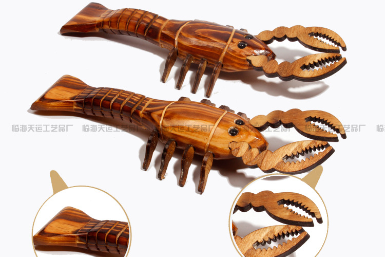 Wooden Lobster Wood Shrimp Genuine Tianyun Wooden Travel Crafts Wooden Ornament Model Children's Toys Wooden Lobster Wood Shrimp Genuine Tianyun Wooden Travel Crafts Wooden Ornament Model Children's Toys
