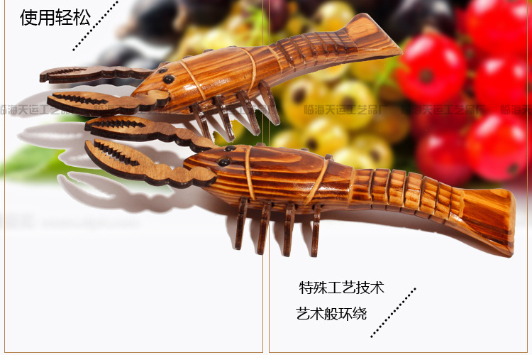 Wooden Lobster Wood Shrimp Genuine Tianyun Wooden Travel Crafts Wooden Ornament Model Children's Toys Wooden Lobster Wood Shrimp Genuine Tianyun Wooden Travel Crafts Wooden Ornament Model Children's Toys