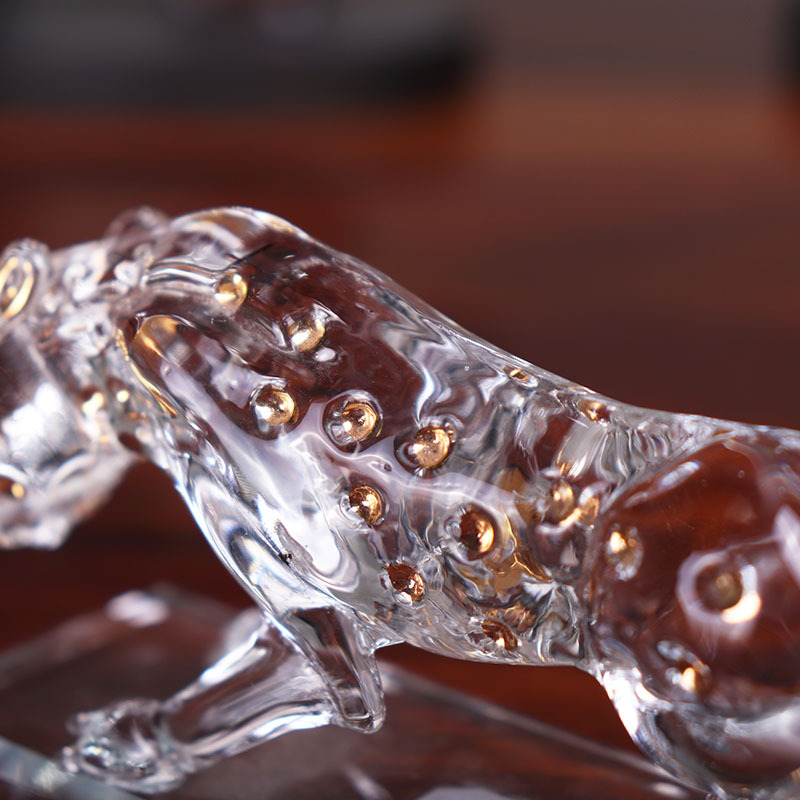 Wholesale Crystal Crafts Decoration Office Desk Surface Panel Decoration Leopard Creative Crafts Supply One Piece Dropshipping