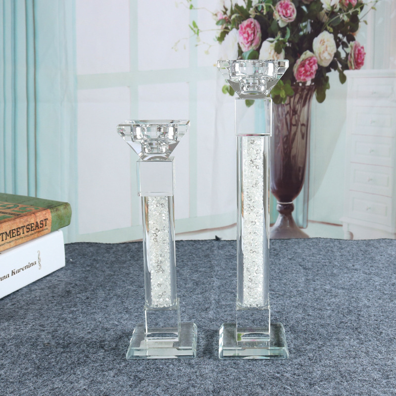 Creative Artificial Crystal Candlestick Restaurant Candlestick Decoration Crystal Crafts Customization Can Carve Writing Taobao One Piece Dropshipping