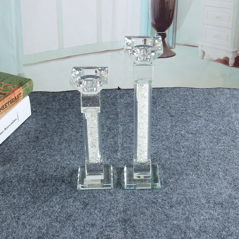 Creative Artificial Crystal Candlestick Restaurant Candlestick Decoration Crystal Crafts Customization Can Carve Writing Taobao One Piece Dropshipping