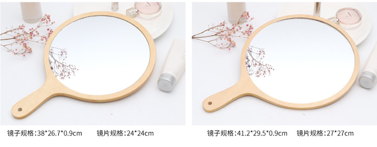 Tattoo Beauty Salon Special Makeup Handle Mirror Handmade Large Retro Wood Convenient Handheld Dressing Mirror Tattoo Beauty Salon Special Makeup Handle Mirror Handmade Large Retro Wood Convenient Handheld Dressing Mirror