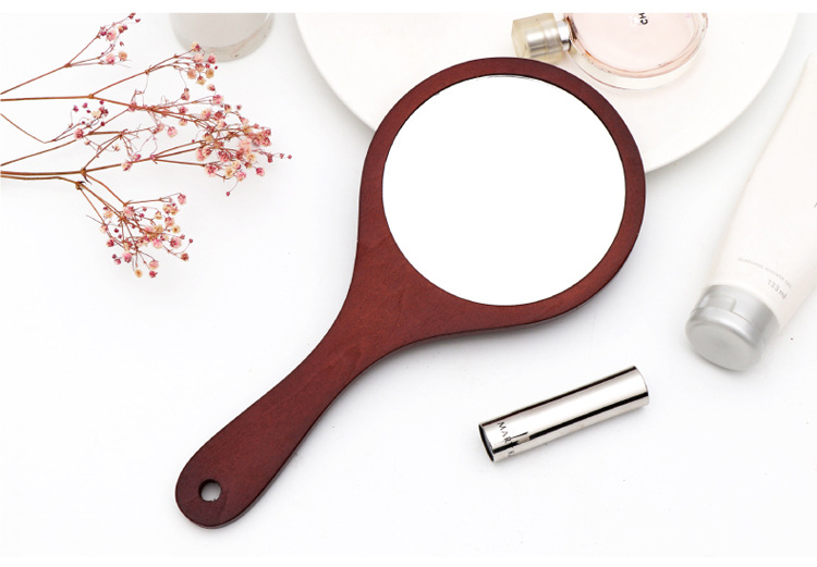 Tattoo Beauty Salon Special Makeup Handle Mirror Handmade Large Retro Wood Convenient Handheld Dressing Mirror Tattoo Beauty Salon Special Makeup Handle Mirror Handmade Large Retro Wood Convenient Handheld Dressing Mirror