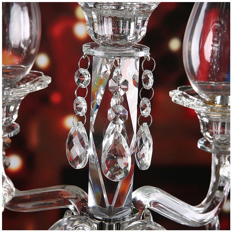 European Restaurant Romantic Wedding Candle Dinner Crystal Candlestick Glass Crystal Crafts Ornaments