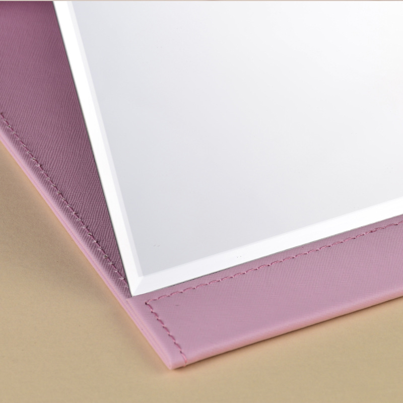 Mirror Makeup Mirror Pu Folding Table Portable Portable Student Desktop Dressing Mirror TikTok Same Small Gift Mirror