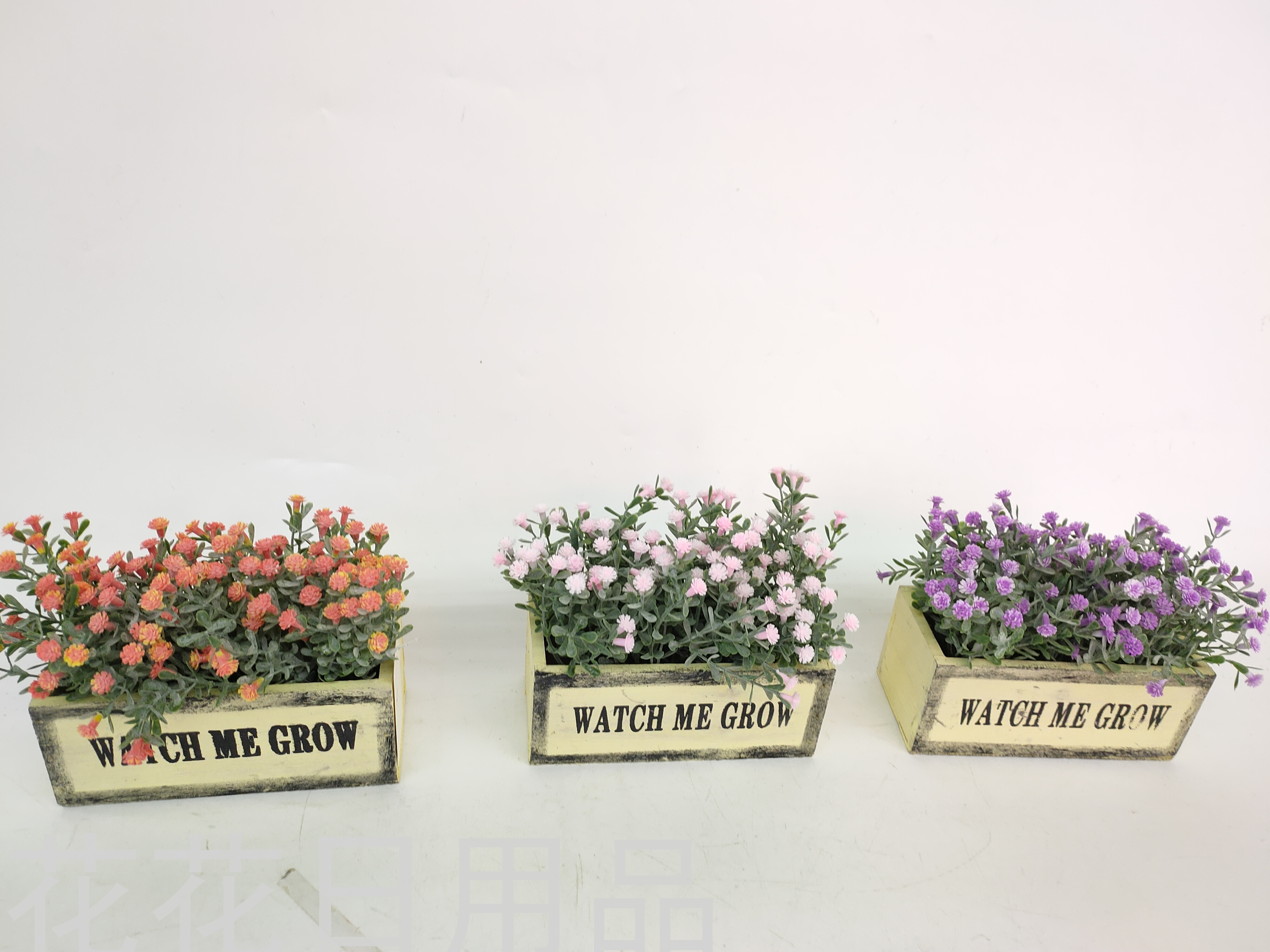 New Artificial Flower Rectangular Wood Basin Starry Sky Bonsai Decoration Living Room Table Decoration