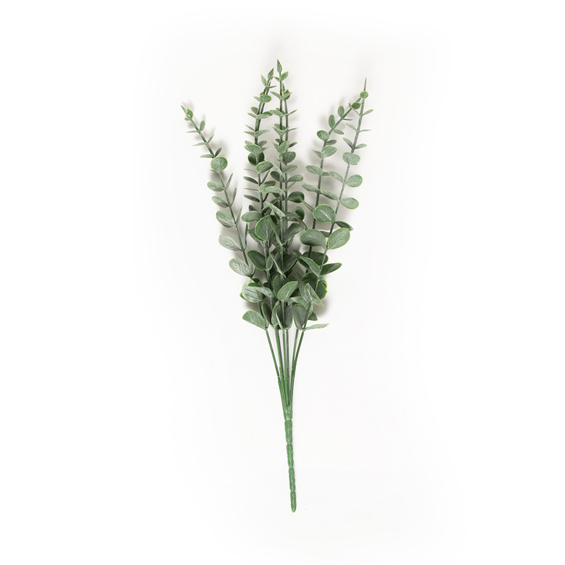 Cross-Border Artificial Plant Factory Discount Soft Plastic Eucalyptus Zamioculcas Leaves Home Decorative Fake Flower Artificial Flower Wholesale