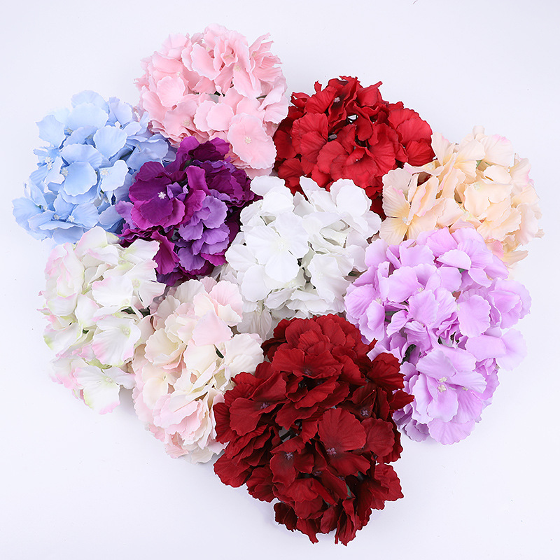 Spot Supply Hydrangea Head Artificial Flower Artificial Flower Wedding Wedding Arrangement Arch Home Flower Wall Decoration