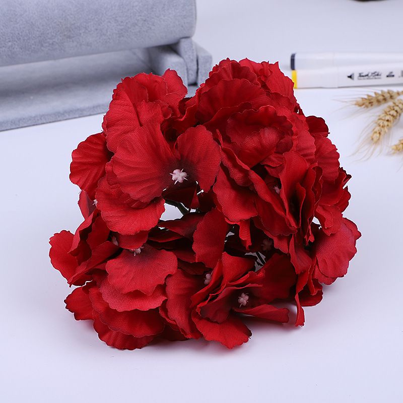 Spot Supply Hydrangea Head Artificial Flower Artificial Flower Wedding Wedding Arrangement Arch Home Flower Wall Decoration