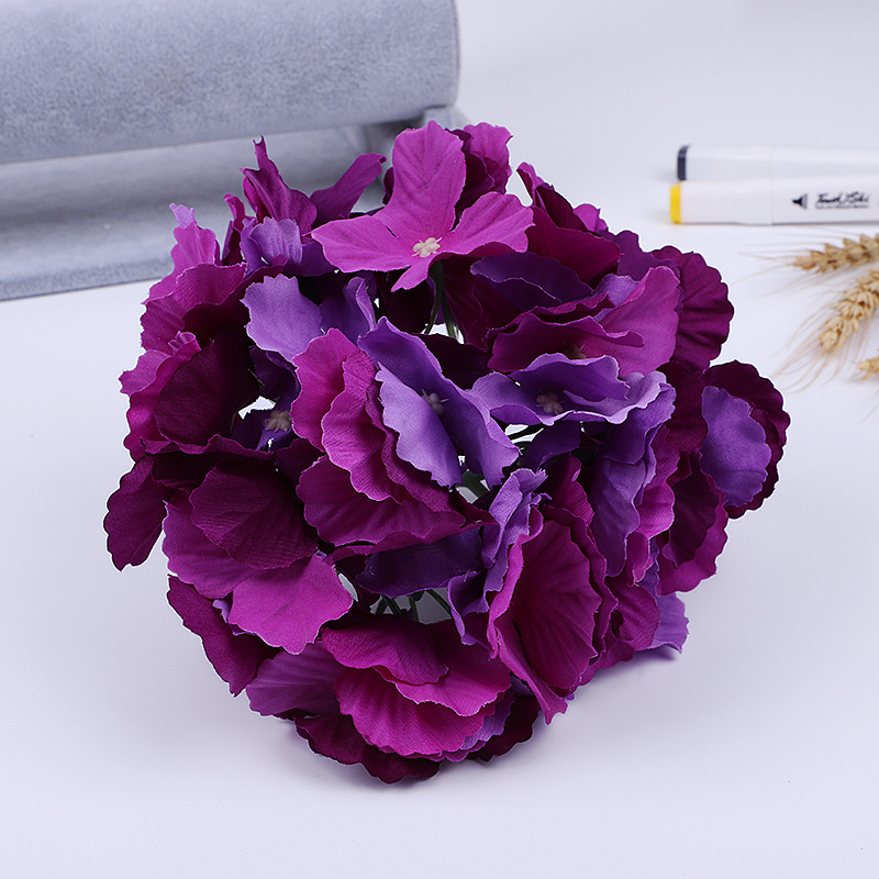 Spot Supply Hydrangea Head Artificial Flower Artificial Flower Wedding Wedding Arrangement Arch Home Flower Wall Decoration