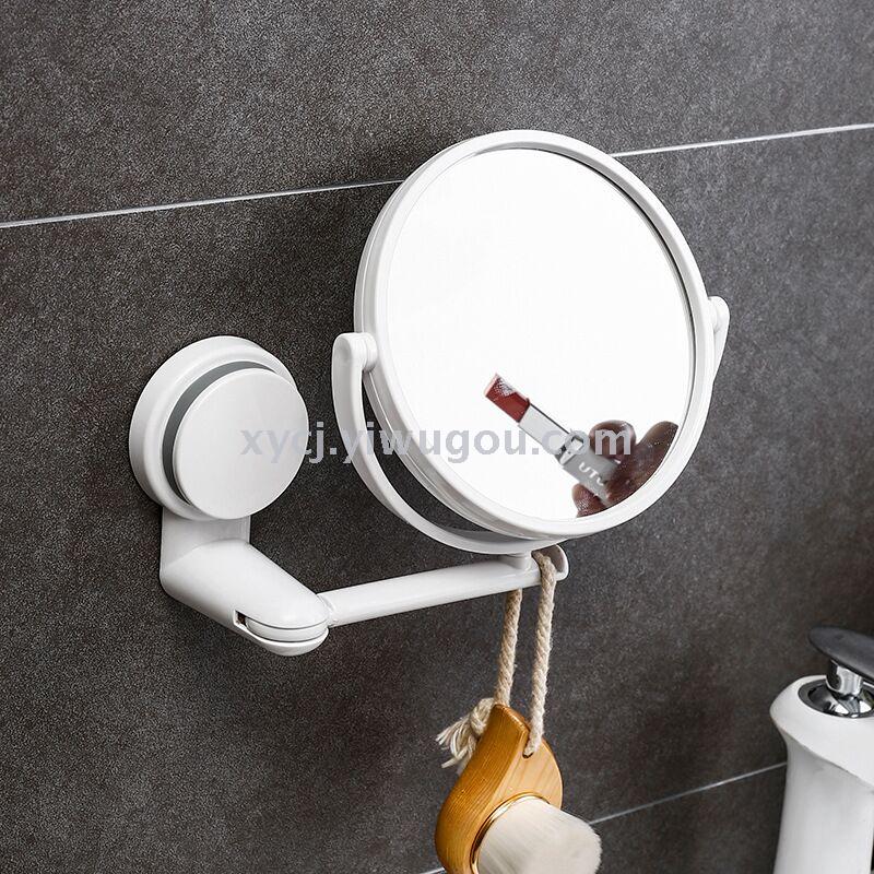 Wall hanging viscose dressing mirror with no holes can be rotated round makeup mirror