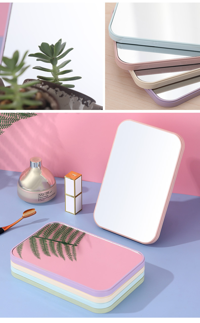 New Makeup Mirror Portable Desktop Dressing Mirror Desktop HD Japanese Minimalist Mirror Factory in Stock Wholesale New Makeup Mirror Portable Desktop Dressing Mirror Desktop HD Japanese Minimalist Mirror Factory in Stock Wholesale