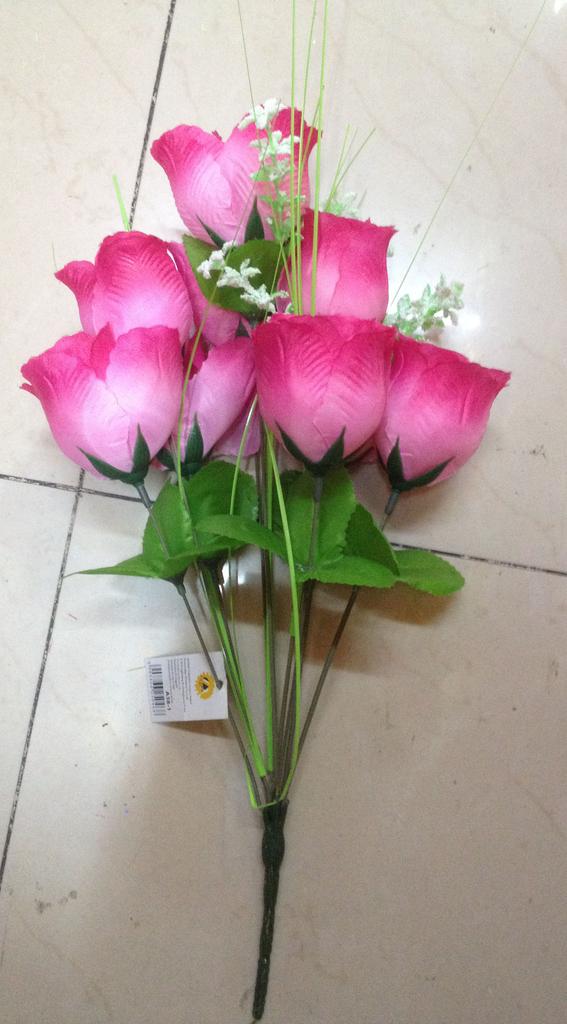 High-end simulation of artificial flowers rose Korea rose artificial flower decorative Wicker 9 light Ray