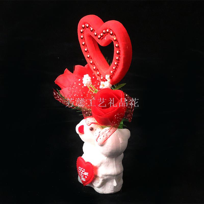 Valentine&#039;s day Christmas gifts flower wedding decoration foam bear artificial flower