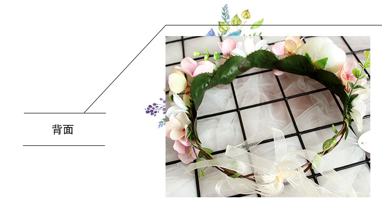 Jialan Ornament Artificial Flower Garland Wreath Headdress Flower Children's Dress Wedding Accessories Vacation