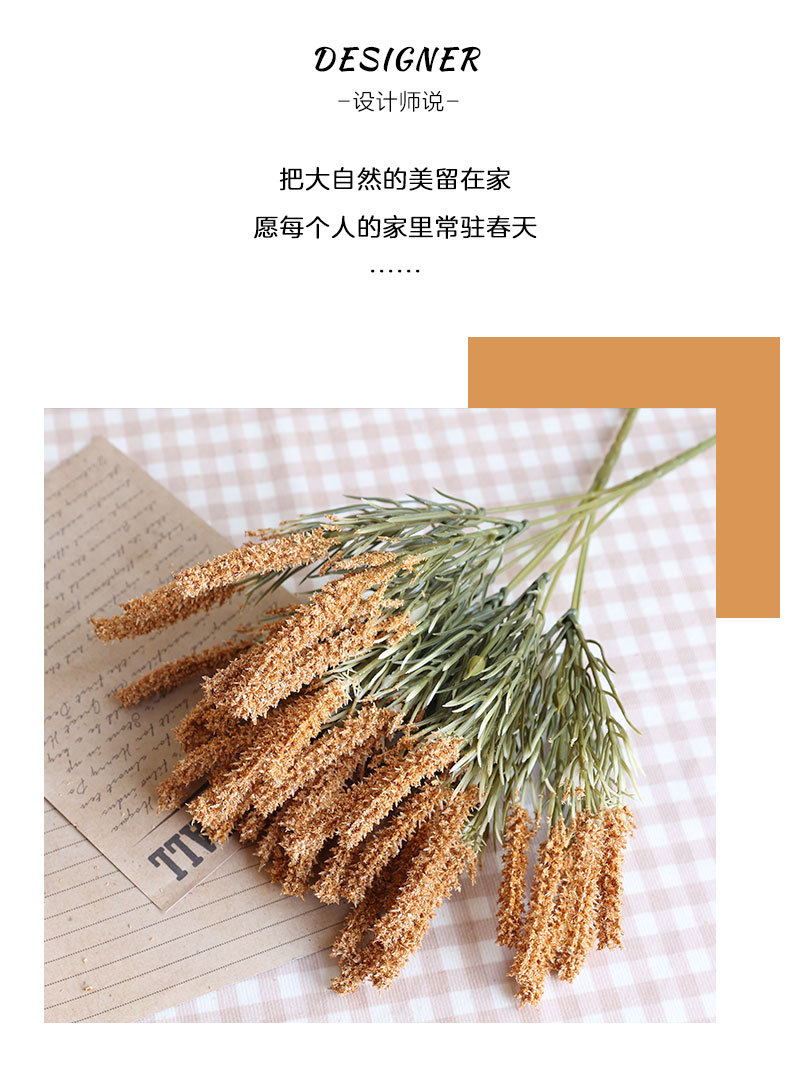 Artificial Flower Malt Grass Wedding Flower Arrangement Fur Grass Home Decoration Plastic Fake Flower Green Bristlegrass Floriculture Decoration Wholesale