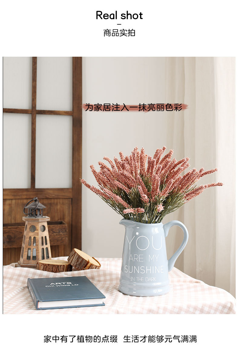 Artificial Flower Malt Grass Wedding Flower Arrangement Fur Grass Home Decoration Plastic Fake Flower Green Bristlegrass Floriculture Decoration Wholesale